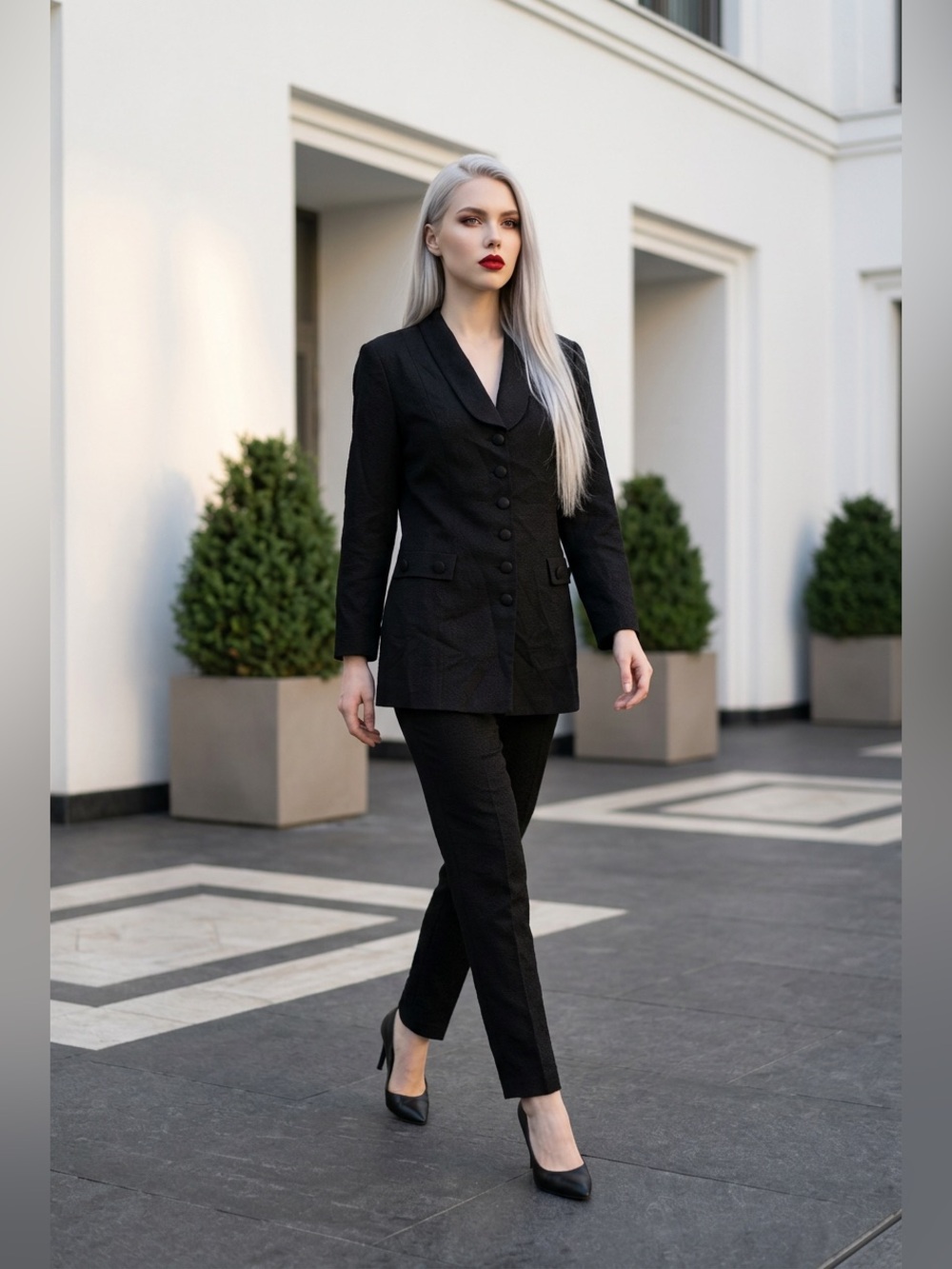 Roaman’s Size 32W Polyester Black Button Down Dress Jacket